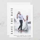 Einfache und moderne Foto Hochzeit Save The Date (Vorne/Hinten)