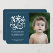Einfache und moderne Foto Taufe Vielen Dank Dankeskarte (Vorne/Hinten)