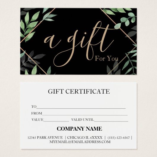 Einfache und moderne Geschenkgutschrift (Vorne & Hinten)