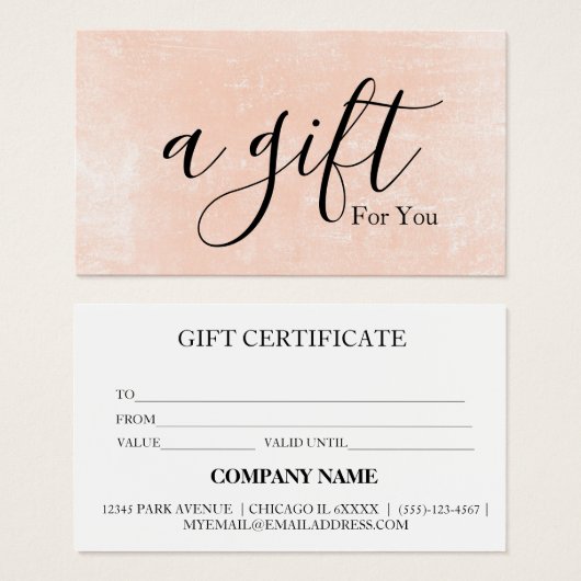 Einfache und moderne Geschenkgutschrift (Vorne & Hinten)