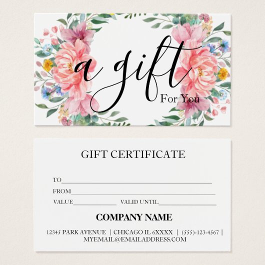 Einfache und moderne Geschenkgutschrift (Vorne & Hinten)