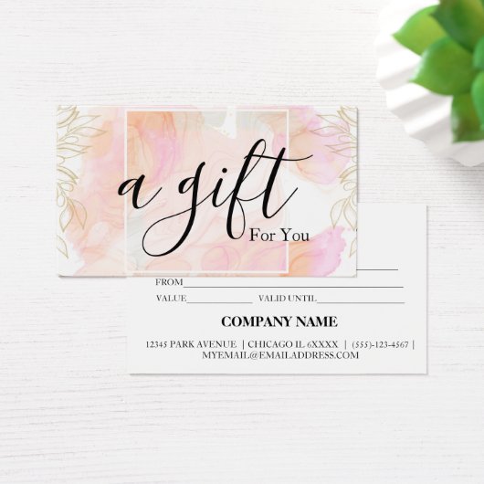 Einfache und moderne Geschenkgutschrift (Schreibtisch)