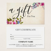 Einfache und moderne Geschenkgutschrift (Vorne & Hinten)