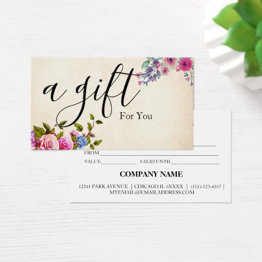 Einfache und moderne Geschenkgutschrift (Schreibtisch)