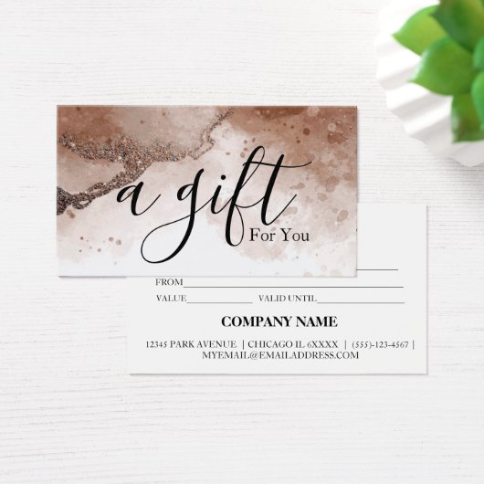 Einfache und moderne Geschenkgutschrift (Schreibtisch)