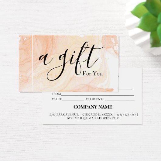 Einfache und moderne Geschenkgutschrift (Schreibtisch)