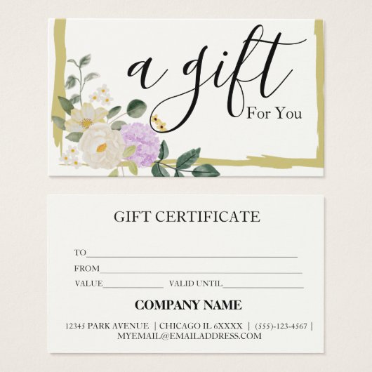 Einfache und moderne Geschenkgutschrift (Vorne & Hinten)