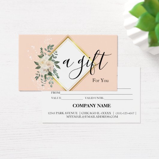 Einfache und moderne Geschenkgutschrift (Schreibtisch)