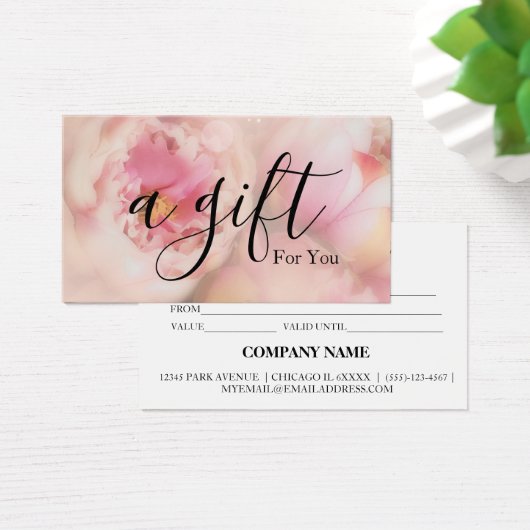 Einfache und moderne Geschenkgutschrift (Schreibtisch)