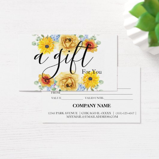 Einfache und moderne Geschenkgutschrift (Schreibtisch)