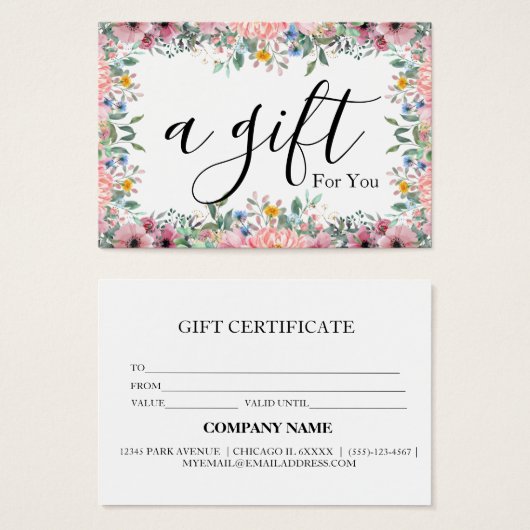 Einfache und moderne Geschenkgutschrift (Vorne & Hinten)