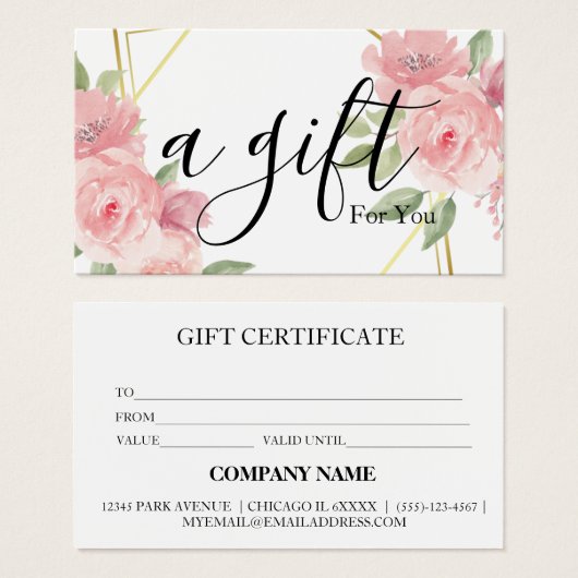 Einfache und moderne Geschenkgutschrift (Vorne & Hinten)