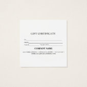 Einfache und moderne Geschenkgutschrift (Rückseite)