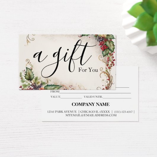 Einfache und moderne Geschenkgutschrift (Schreibtisch)
