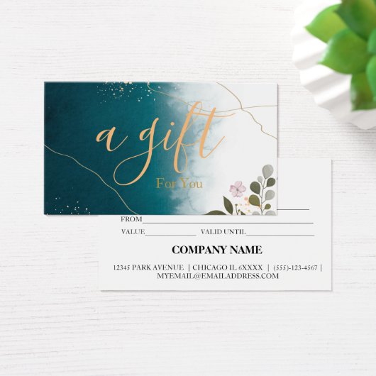 Einfache und moderne Geschenkgutschrift (Schreibtisch)
