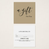 Einfache und moderne Geschenkgutschrift (Vorne & Hinten)