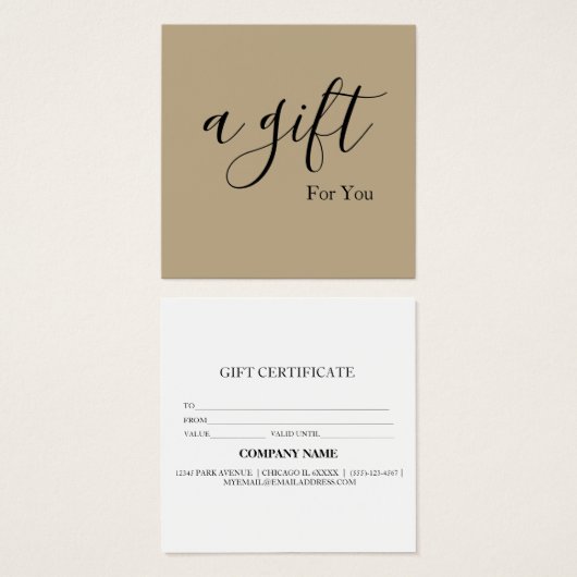 Einfache und moderne Geschenkgutschrift (Vorne & Hinten)