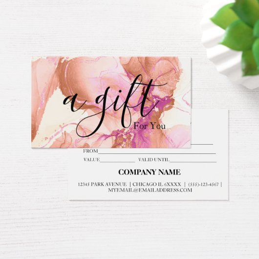 Einfache und moderne Geschenkgutschrift (Schreibtisch)