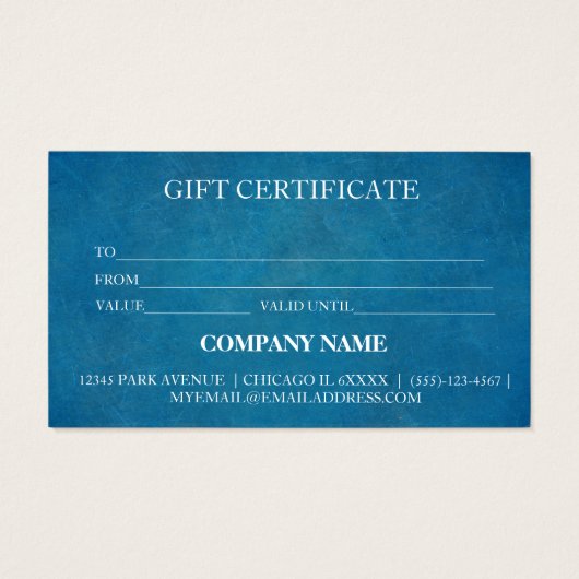 Einfache und moderne Geschenkgutschrift (Rückseite)