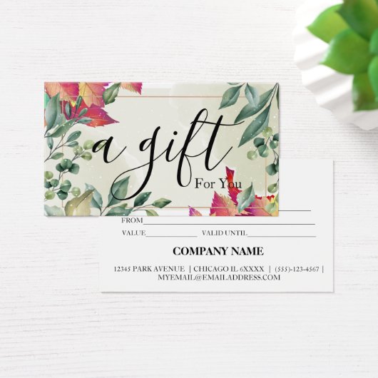 Einfache und moderne Geschenkgutschrift (Schreibtisch)