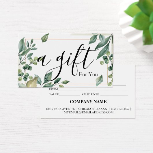 Einfache und moderne Geschenkgutschrift (Schreibtisch)