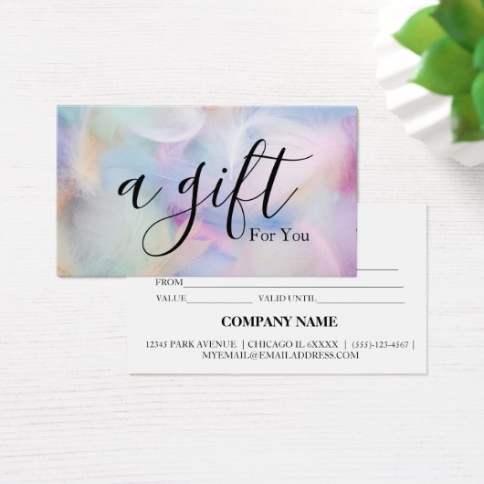 Einfache und moderne Geschenkgutschrift (Schreibtisch)