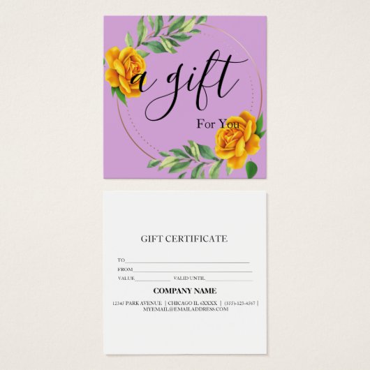 Einfache und moderne Geschenkgutschrift (Vorne & Hinten)