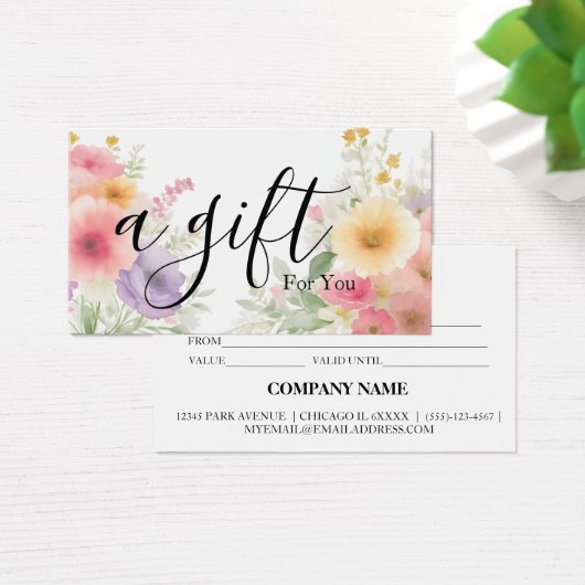 Einfache und moderne Geschenkgutschrift (Schreibtisch)