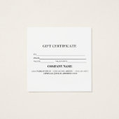 Einfache und moderne Geschenkgutschrift (Rückseite)