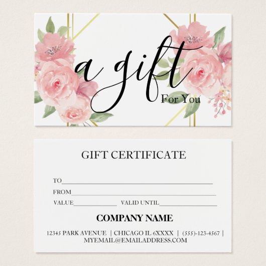 Einfache und moderne Geschenkgutschrift (Vorne & Hinten)