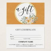 Einfache und moderne Geschenkgutschrift (Vorne & Hinten)