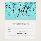 Einfache und moderne Geschenkgutschrift (Vorne & Hinten)