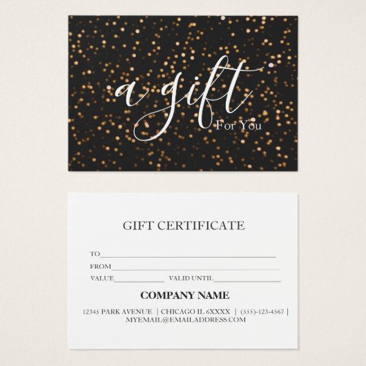 Einfache und moderne Geschenkgutschrift (Vorne & Hinten)