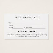 Einfache und moderne Geschenkgutschrift (Rückseite)