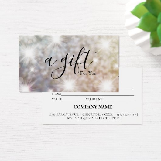 Einfache und moderne Geschenkgutschrift (Schreibtisch)