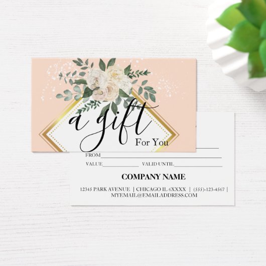 Einfache und moderne Geschenkgutschrift (Schreibtisch)