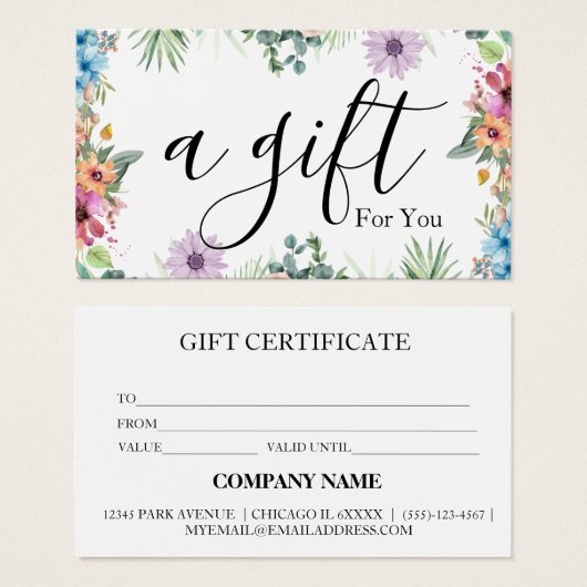 Einfache und moderne Geschenkgutschrift (Vorne & Hinten)