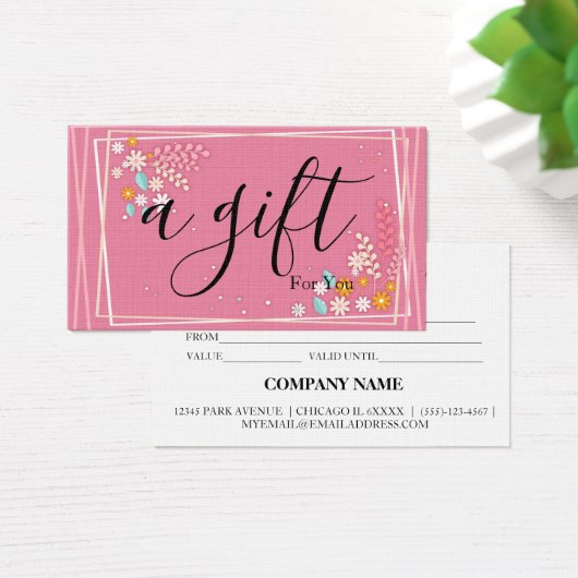 Einfache und moderne Geschenkgutschrift (Schreibtisch)