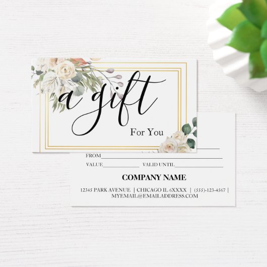 Einfache und moderne Geschenkgutschrift (Schreibtisch)