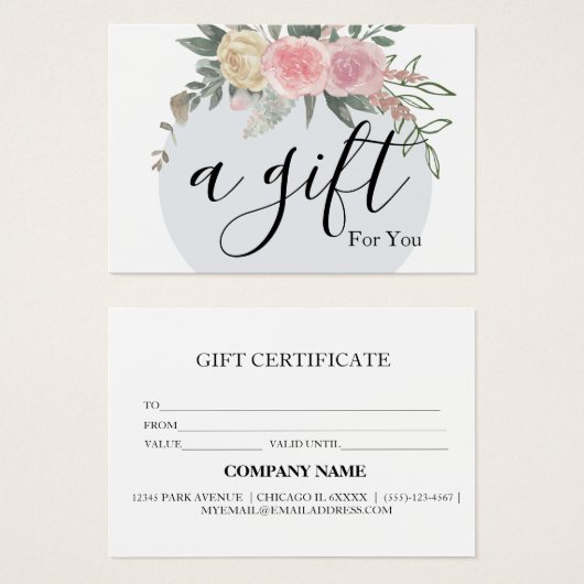 Einfache und moderne Geschenkgutschrift (Vorne & Hinten)