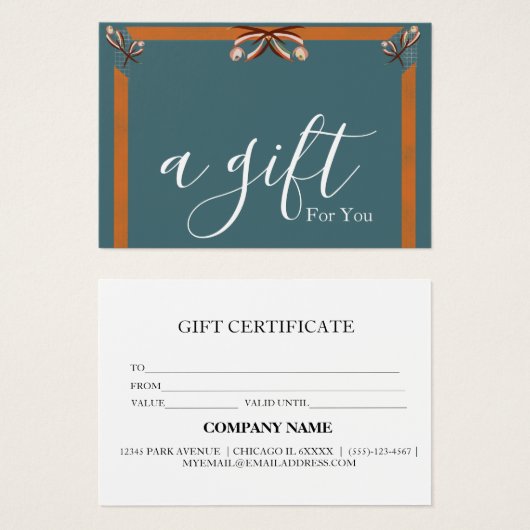 Einfache und moderne Geschenkgutschrift (Vorne & Hinten)