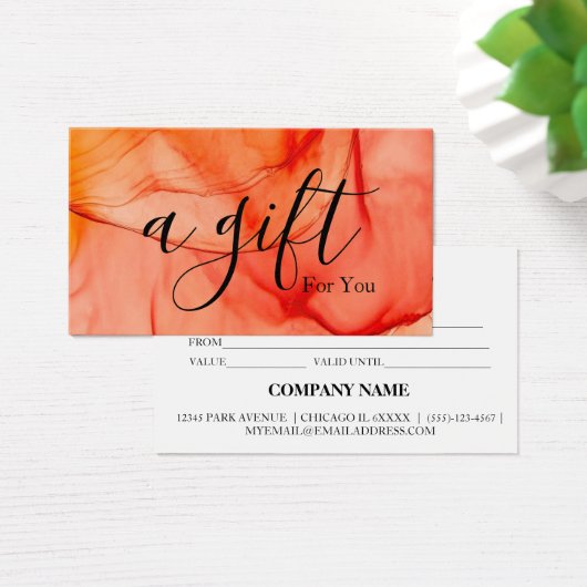 Einfache und moderne Geschenkgutschrift (Schreibtisch)
