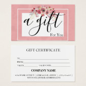 Einfache und moderne Geschenkgutschrift (Vorne & Hinten)