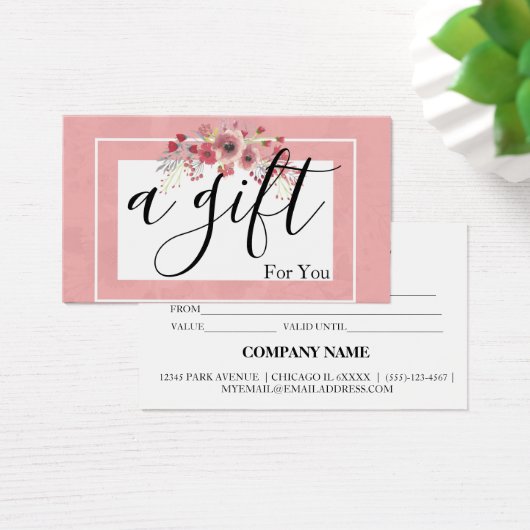 Einfache und moderne Geschenkgutschrift (Schreibtisch)