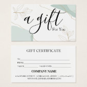 Einfache und moderne Geschenkgutschrift (Vorne & Hinten)