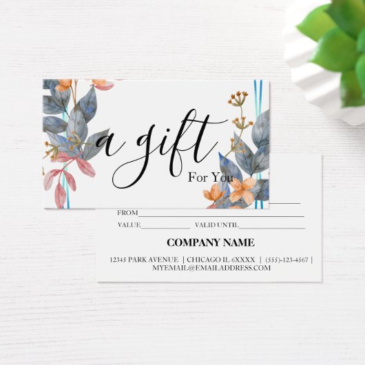 Einfache und moderne Geschenkgutschrift (Schreibtisch)