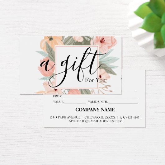 Einfache und moderne Geschenkgutschrift (Schreibtisch)