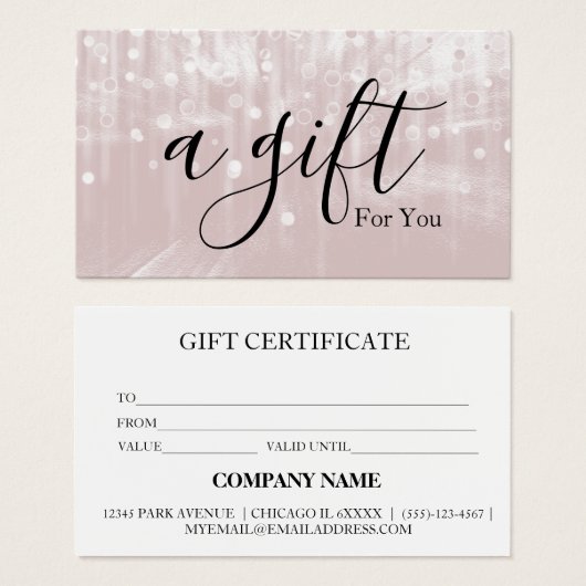 Einfache und moderne Geschenkgutschrift (Vorne & Hinten)