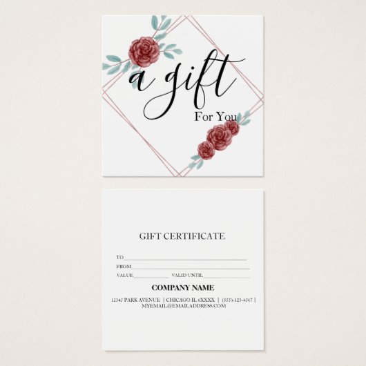 Einfache und moderne Geschenkgutschrift (Vorne & Hinten)