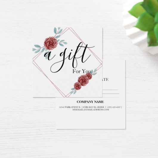 Einfache und moderne Geschenkgutschrift (Schreibtisch)